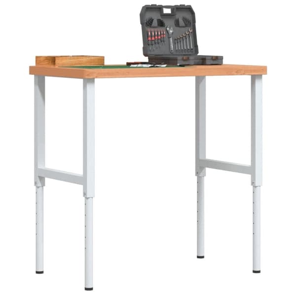 vidaXL Arbeidsbenk 100x60x(73-99,5) cm heltre bøk rektangulær