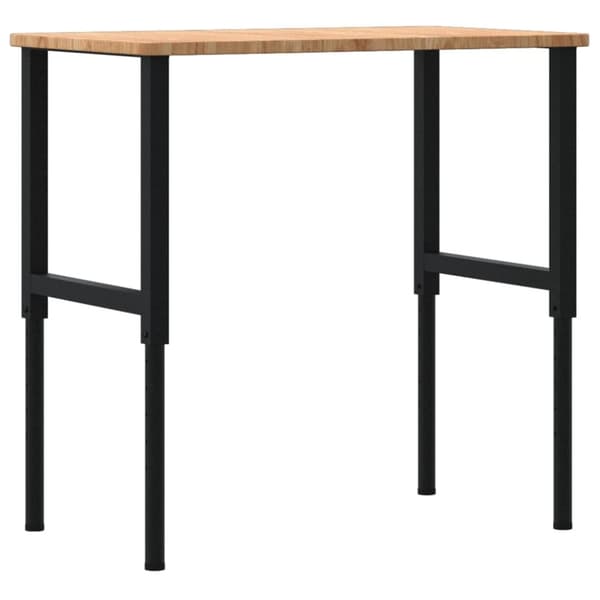 vidaXL Arbetsbänk ljusbrun 100x60x(71,5-98) cm massiv ek rektangulär