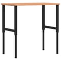 Miniatyrbilde 3 av 11: vidaXL Arbeidsbenk 100x60x(71,5-98) cm heltre bøk rektangulær