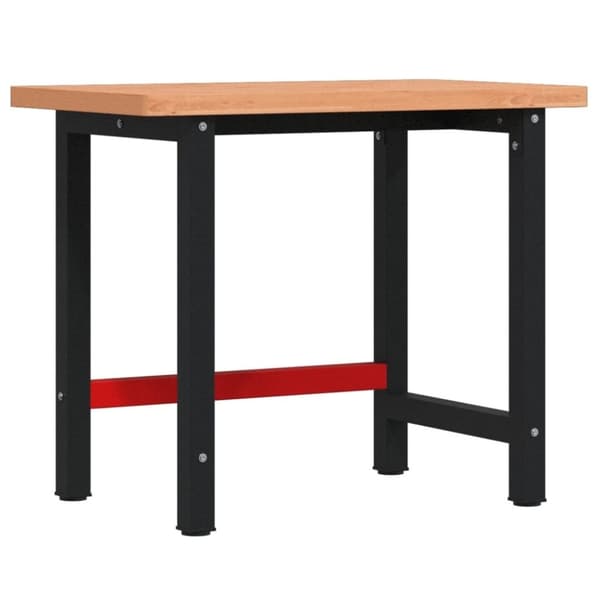 vidaXL Arbetsbänk 100x60x83 cm massiv bok rektangulär