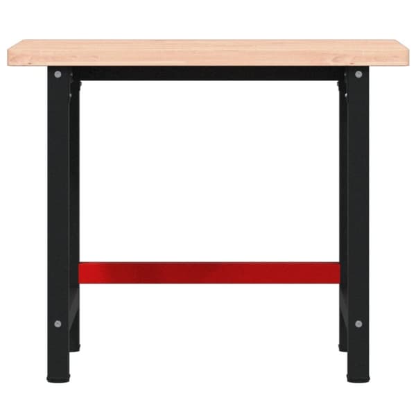 vidaXL Arbetsbänk 100x60x83 cm massiv bok rektangulär