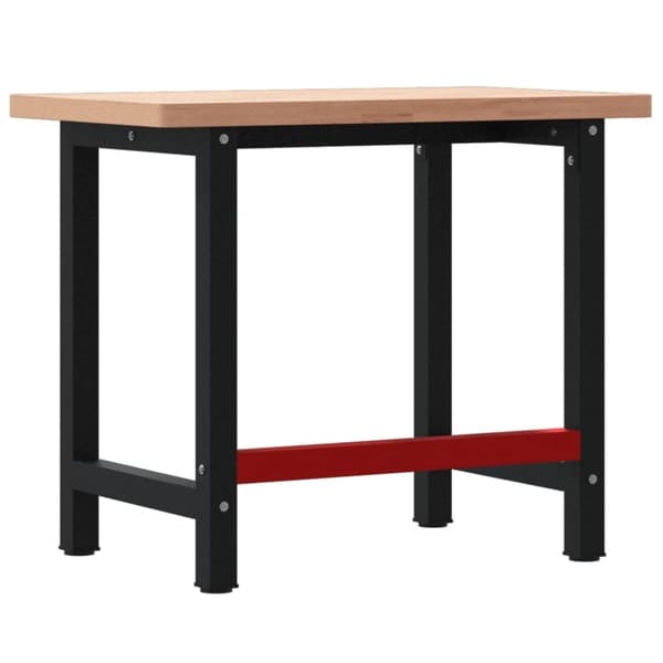 vidaXL Arbetsbänk 100x60x83 cm massiv bok rektangulär