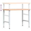 Miniatyrbilde 10 av 11: vidaXL Arbeidsbenk 100x60x(73-99,5)cm heltre bøk rektangulær