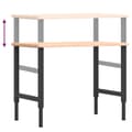 Miniatyrbilde 10 av 11: vidaXL Arbeidsbenk 100x60x(71,5-98) cm heltre bøk rektangulær