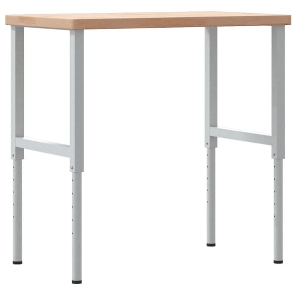 vidaXL arbejdsbænk 100x60x(73-99,5) cm massivt egetræ rektangulær