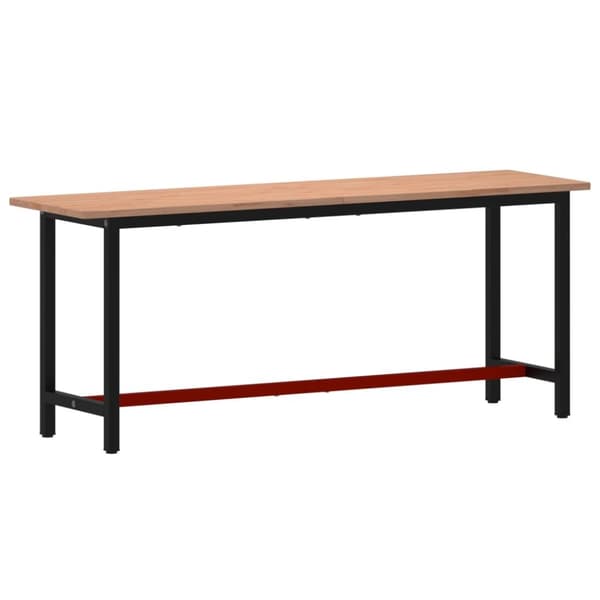 Arbetsbänk 200x55x81,5 cm massivt bokträ och metall