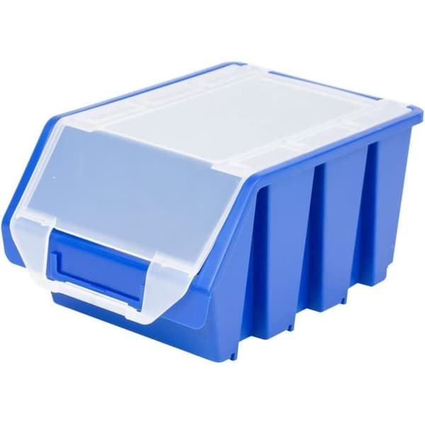 Stapelbar låda Batterilåda Ergobox Inbyggnadslåda med lock Gr 3 Blaulager
