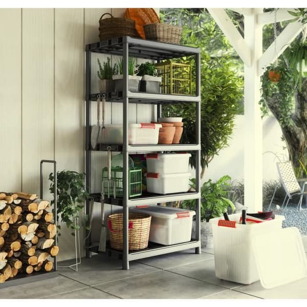 XL KETER Plus X/5 förvaringshylla - Svart - 90 x 60 x 187 cm - 80 kg / hylla