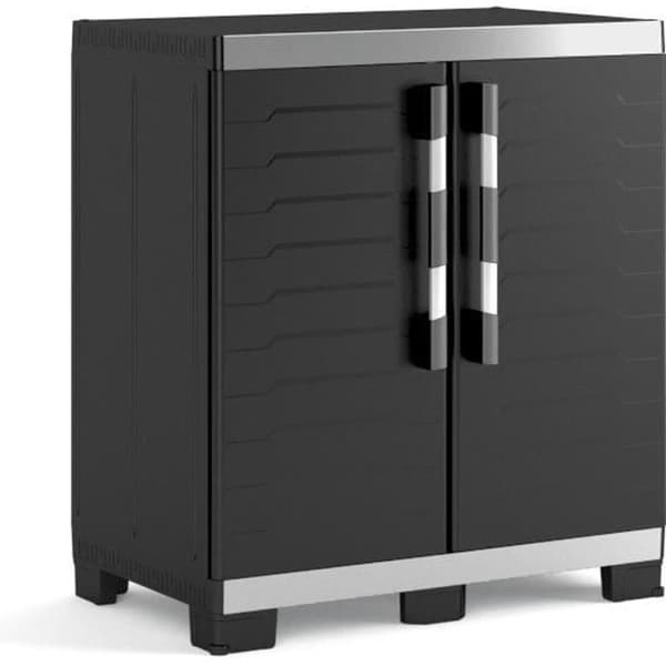 Keter Low Garage Förvaringsskåp XL Svart och Silver 99 cm Organizer 434762