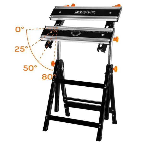 Justerbart alu arbejdsbord 60 x 58 x 77-107 cm