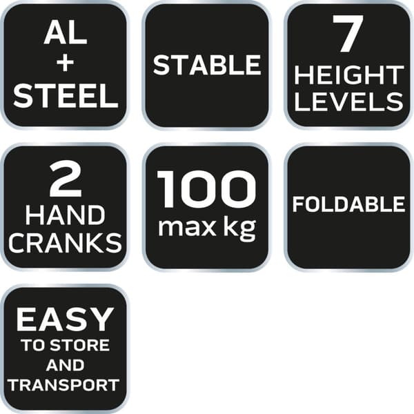 Justerbart alu arbejdsbord 60 x 58 x 77-107 cm
