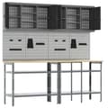 Miniatyrbilde 4 av 11: vidaXL 8-delt arbeidsbenksett grått stål