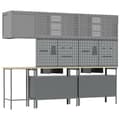 Miniatyrbillede 10 af 11: vidaXL Sæt af 9 Grå Stål Standard Højdejusterbar Hjørnebord