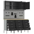 Miniatyrbilde 4 av 11: vidaXL 8-delt arbeidsbenksett i svart stål