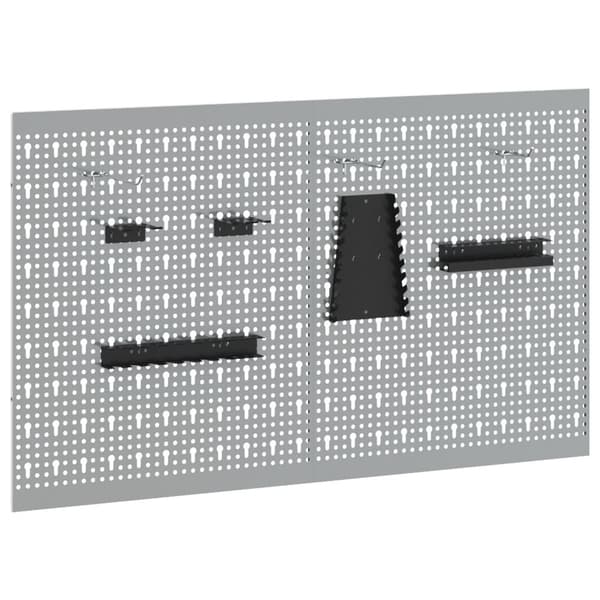 vidaXL Taulut 2 kpl 8 lisätarvikkeella harmaa 50x60 cm teräs