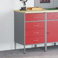 Miniatyrbild 4 av 11: vidaXL Röd Stål Medium Höjdjusterbar Verkstadsskåp Rektangulär