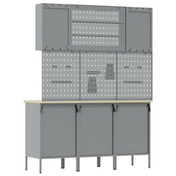 vidaXL Set av 5 Svart Stål Stor Höjdjusterbar