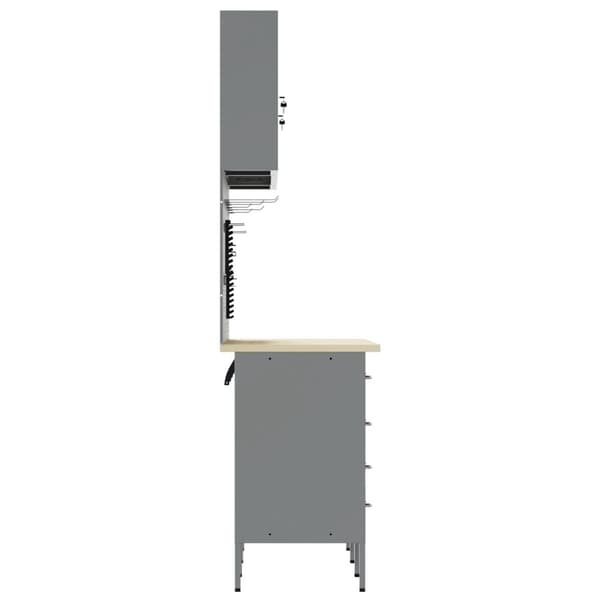 vidaXL Set av 5 Svart Stål Stor Höjdjusterbar
