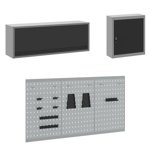 vidaXL Set med 6 Svart Stål Stor Höjdjusterbar