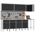 Miniatyrbild 3 av 11: vidaXL Set med 11 Svart Stål Medium Höjdjusterbart Verkstadsskåp
