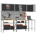 Miniatyrbild 3 av 11: vidaXL Set med 9 Grå Stål Medium Höjdjusterbart Verkstadsmöbel