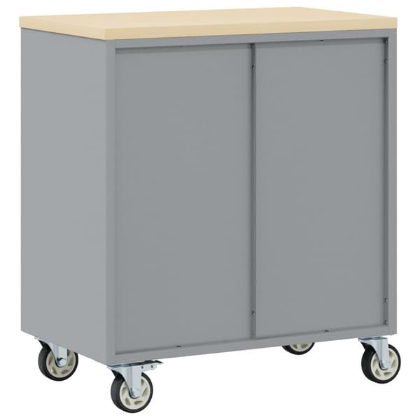 vidaXL Verktøykabinett med hjul og låsbar rød 75x45x85 cm Stål