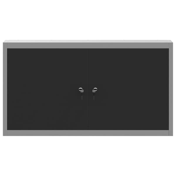 vidaXL Værktøjskab Grå, Sort Koldvalset stål 100 x 20 x 55 cm Vægskab