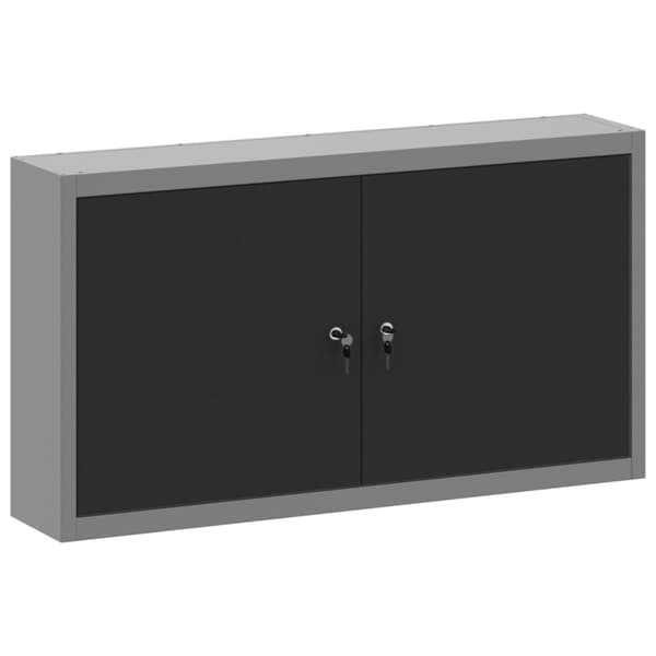 vidaXL Verktøyhylle Veggmontert Svart 100x20x55 cm Stål