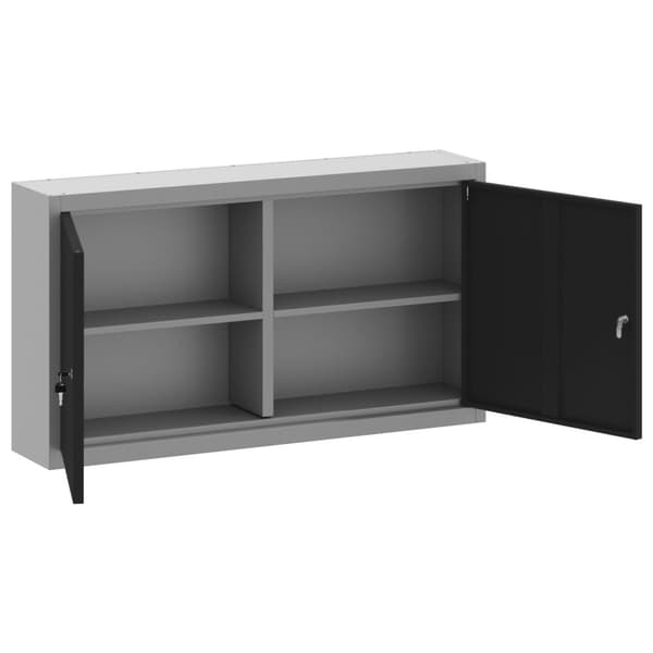 vidaXL Verktøyhylle Veggmontert Svart 100x20x55 cm Stål