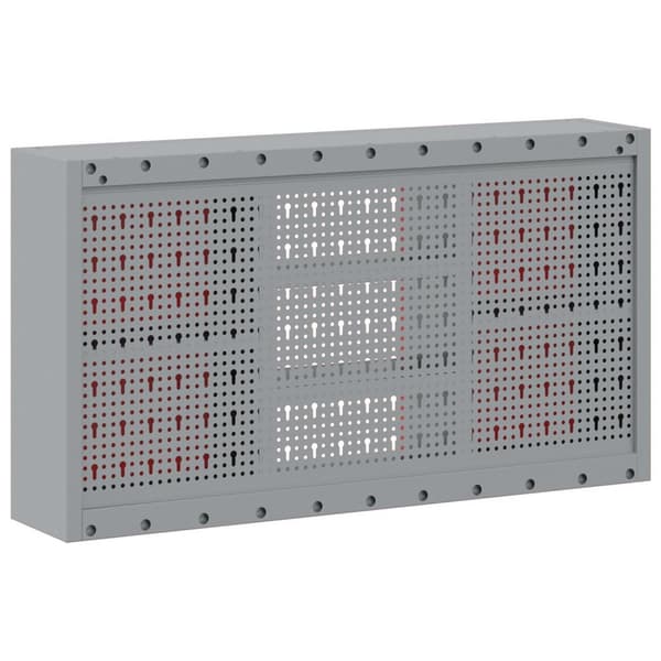 vidaXL Verktygsskåp Grå, Röd Stål 100 x 20 x 55 cm Väggskåp
