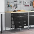 Miniatyrbild 2 av 11: vidaXL Set om 2 Svart Stål Standard Justerbara Fötter Arbetskabinett