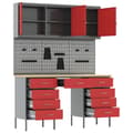 Miniatyrbilde 4 av 11: vidaXL 8 Deler Arbeidskabinet og Pegboard Sett Rød MDF og Metall