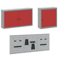 Miniatyrbilde 7 av 11: vidaXL 8 Deler Arbeidskabinet og Pegboard Sett Rød MDF og Metall