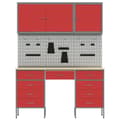 Miniatyrbilde 9 av 11: vidaXL 8 Deler Arbeidskabinet og Pegboard Sett Rød MDF og Metall