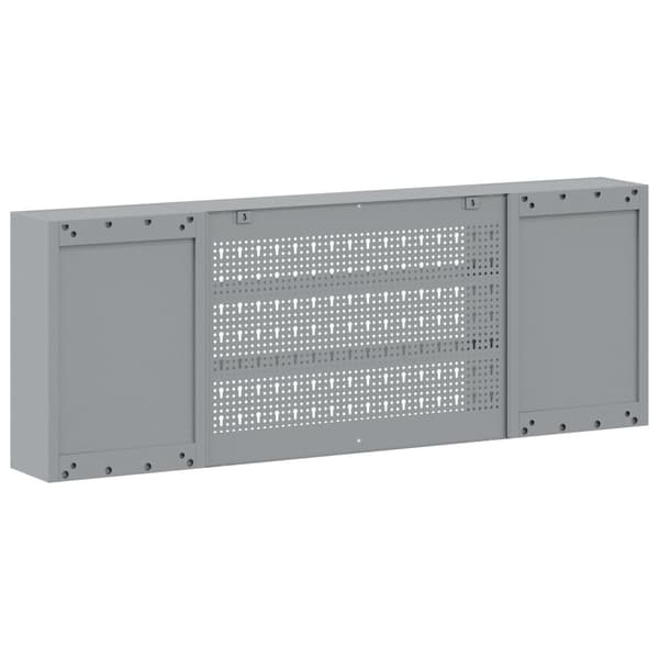 vidaXL Verktøyskap Vegghengt med Pegboard Rød 150x20x55 cm Stål