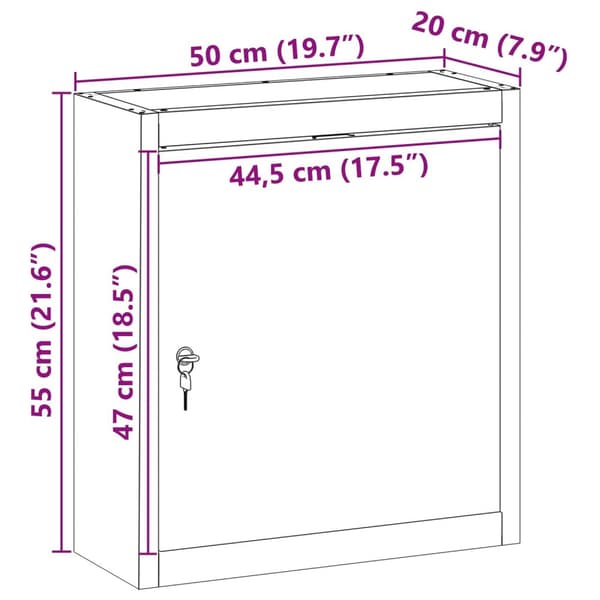vidaXL Työkalukaappi Seinään Kiinnitettävä Punainen 50x20x55 cm Teräs