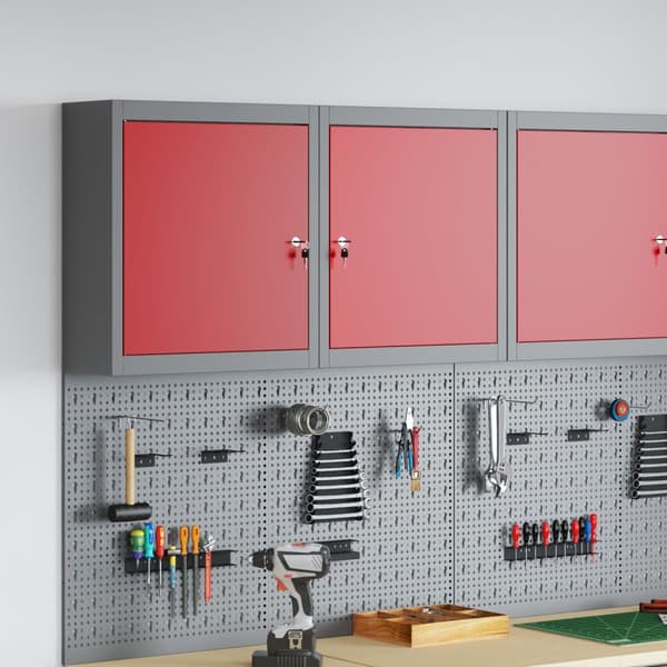 vidaXL Työkalukaappi Seinään Kiinnitettävä Punainen 50x20x55 cm Teräs