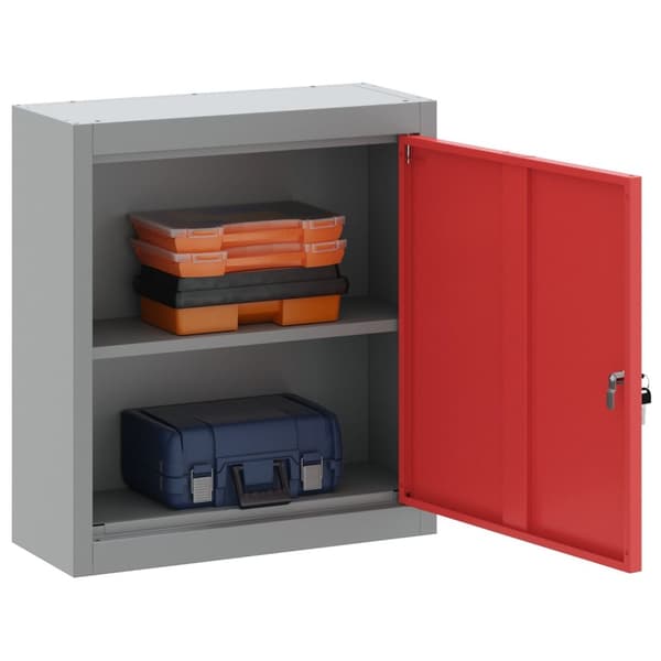 vidaXL Værktøjssk cabinet Grå, Rød Koldvalset Stål 50 x 20 x 55 cm
