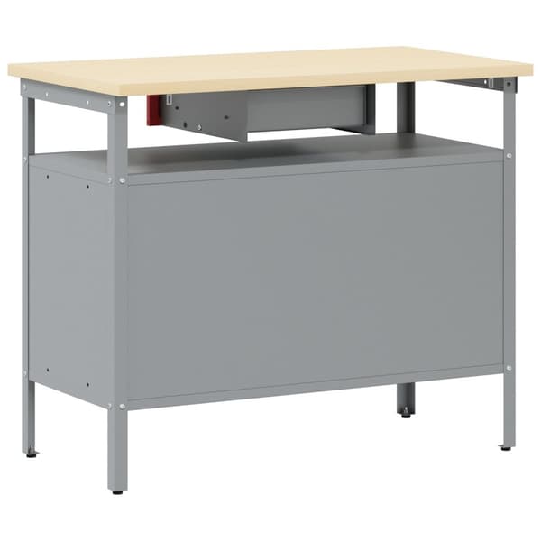 vidaXL Arbeidsbenk med Låsbart Dør Rød 100x55x85 cm Stål