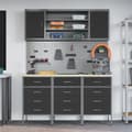 Miniatyrbild 5 av 11: vidaXL Set av 5 Svart och Grå Stål, Konstruerat trä Medium