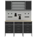Miniatyrbild 10 av 11: vidaXL Set av 5 Svart och Grå Stål, Konstruerat trä Medium