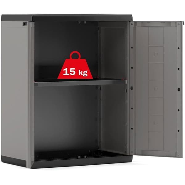 KETER Trädgårdsskåp JOLLY LOW, 85 x 39 x 68 cm, grå/kol.