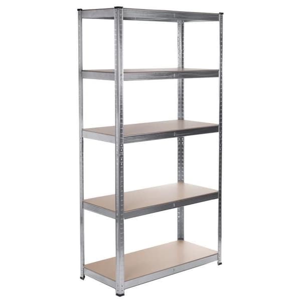 Grönblå metallförvaringsskåp GB378 hylla 175kg x5 180x90x40cm, galvaniserad, hopfällbar, MDF