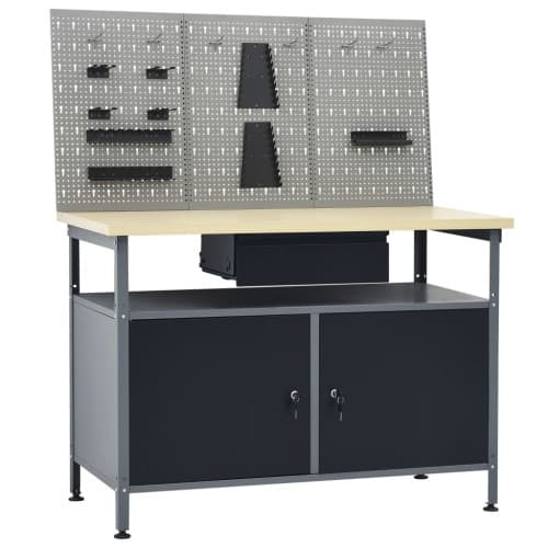 Arbetsbänk med 3 väggpaneler