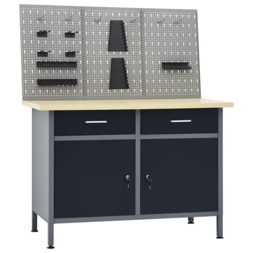 Arbetsbänk med 3 väggpaneler