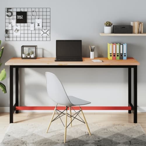 Arbetsbänk 180x55x81,5 cm massivt bokträ och metall
