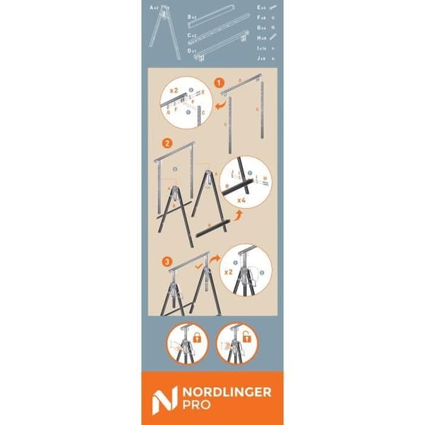 DIY bock - NORDLINGER PRO - Pro in Kit - Höjdjusterbar - Robust och hopfällbar