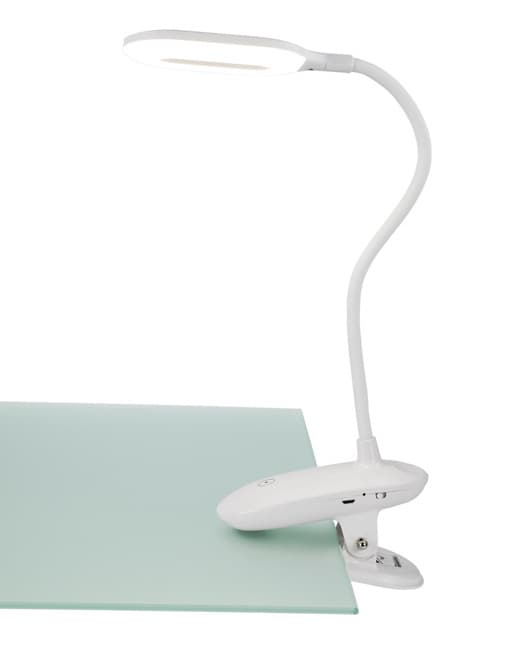 Uppladdningsbar LED-lampa med klämma