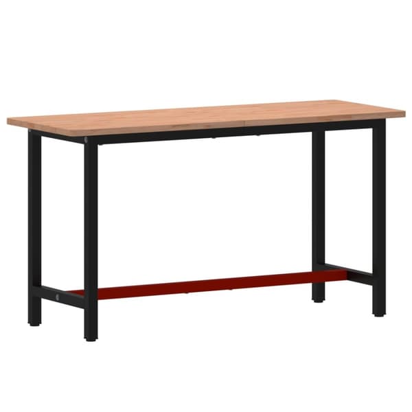 Arbetsbänk 150x55x81,5 cm massivt bokträ och metall