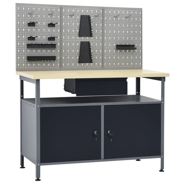 Arbetsbänk med 3 väggpaneler